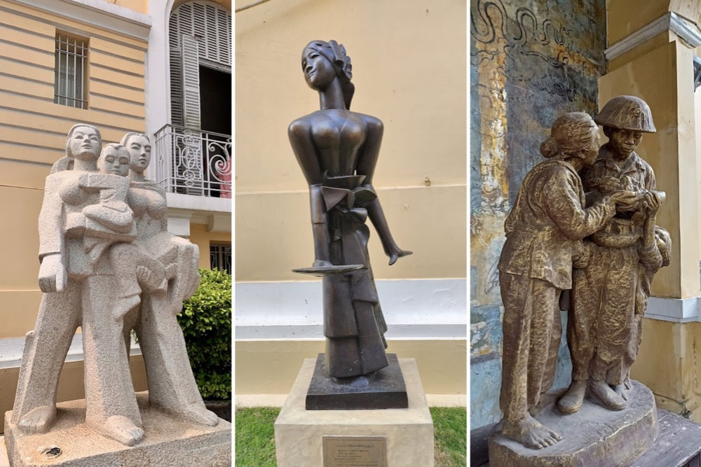 The statues are carved very realistically and delicately